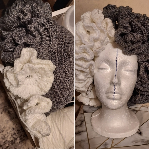 #L❤️VE HANDMADE. Crochet Ruffle HAT - Picture 3 of 4